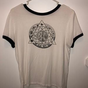 White and Black Graphic Tee